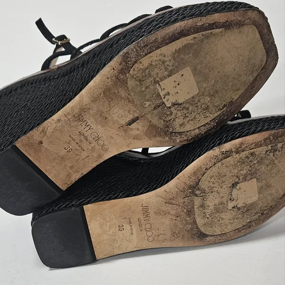 JIMMY CHOO Suede Ariela 110 Wedge Sandals Size 39 - Picture 7 of 10